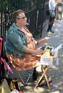 Submissive? Seated comfortably? Or COILED AND WAITING TO POUNCE ON YOUR SEXUAL INSECURITIES? (Sidewalk Smut in Brick Lane, London. Photo by Daniel Wood.)